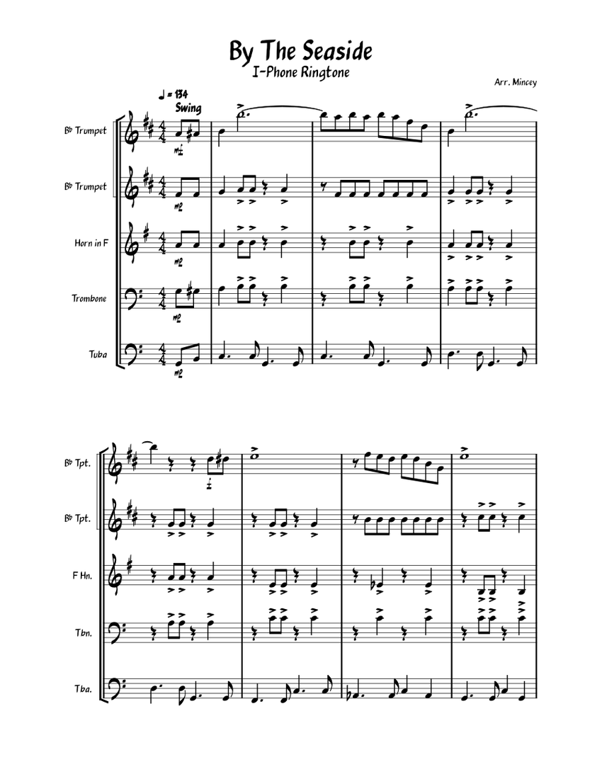 Iphone ringtones Misc IPhone Ringtones By The Seaside Sheet music