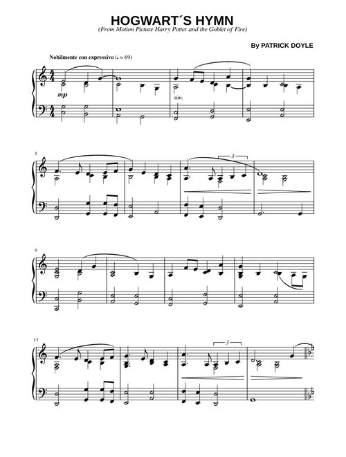 Free Harry Potter sheet music | Movie and TV hub | Download PDF or