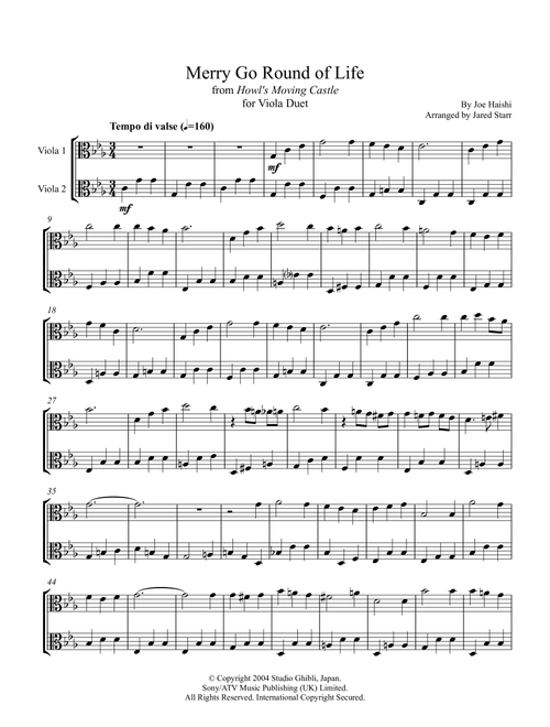 Merry-go-round Of Life (Arr. Jared Starr) - Kumiko (Viola Duet)