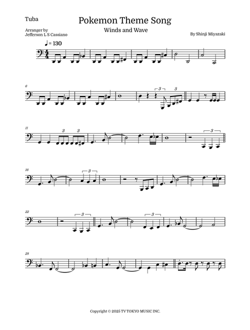 Pokemon (Arr. Jefferson LS Cassiano) - Shinji Miyazaki (Tuba Solo)