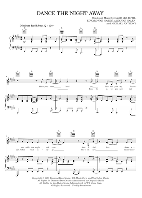 Free Dance The Night Away by Van Halen sheet music | Download PDF