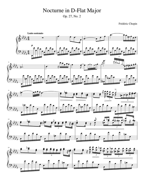 Chopin Nocturne in D-Flat Major, Op. 27, No. 2
