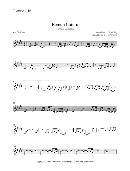 Human Nature (Arr. SMLStar) - Michael Jackson (Trumpet Solo)