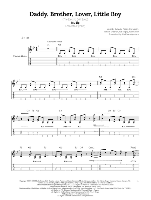 Daddy, Brother, Lover, Little Boy (Arr. Abel Serra Quintana) - Mr Big (Guitar Tab)