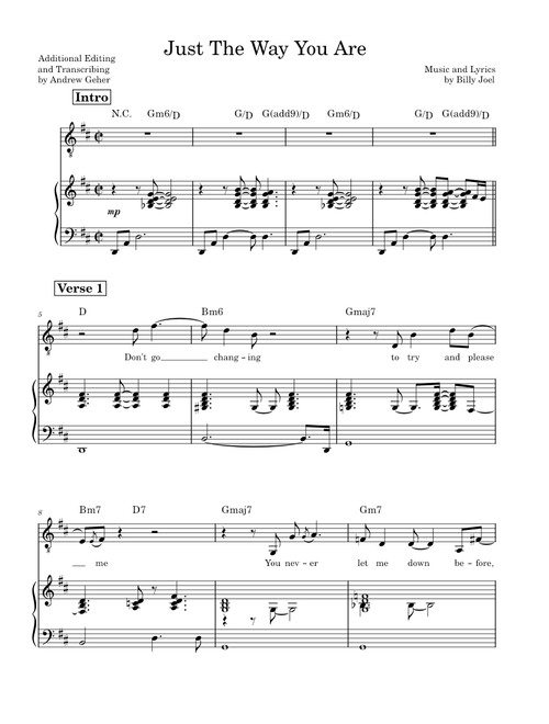 Just the way you are – Billy Joel Just The Way You Are – Billy Joel