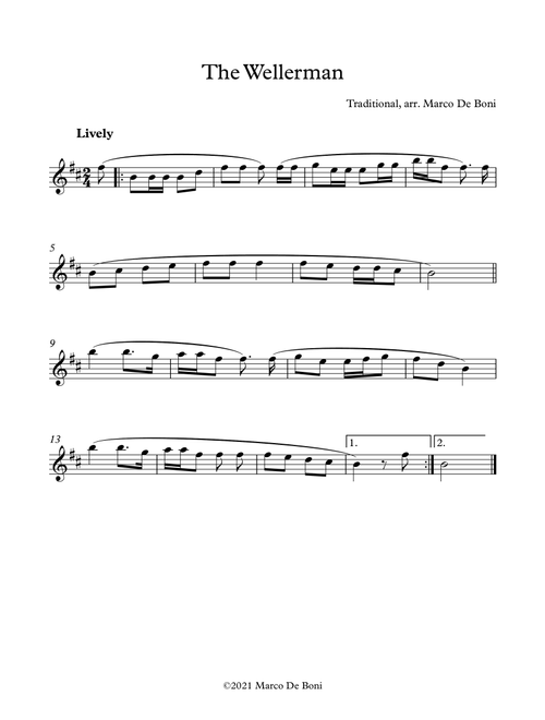 The Wellerman (Traditional Sea Shanty): easy flute arrangement (Arr. Marco De Boni) (Flute Solo)