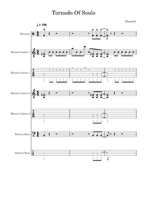 Tornado of souls – Megadeth Sheet Music for Piano (Solo