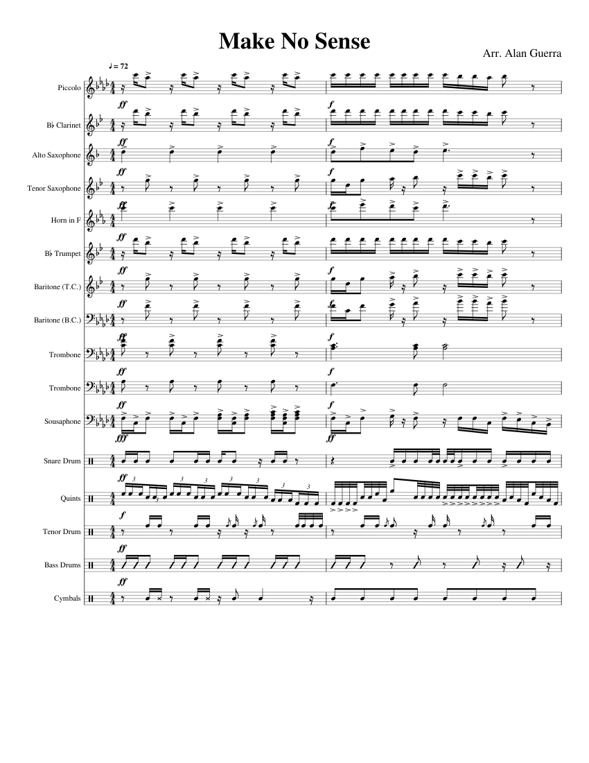 Make No Sense (JSU) Sheet Music for Trombone, Euphonium