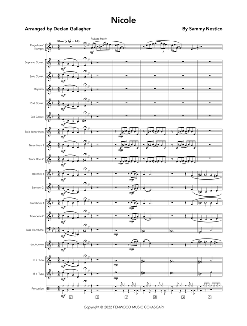 Nicole (Arr. Declan Gallagher) - Sammy Nestico (Brass Band)
