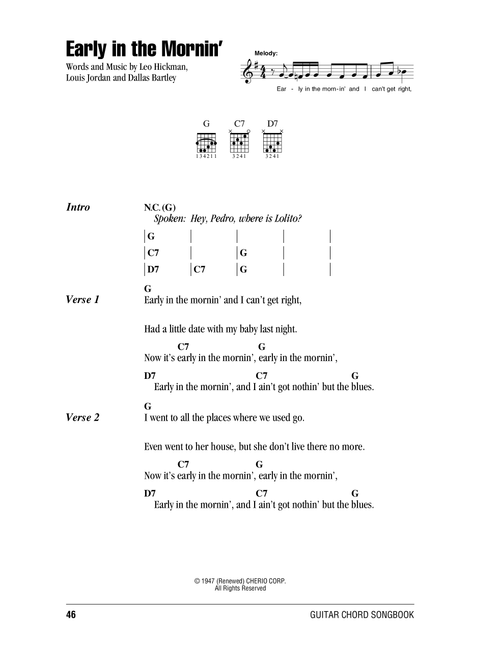 Early In The Mornin' - Buddy Guy (Guitar Chords-Lyrics)