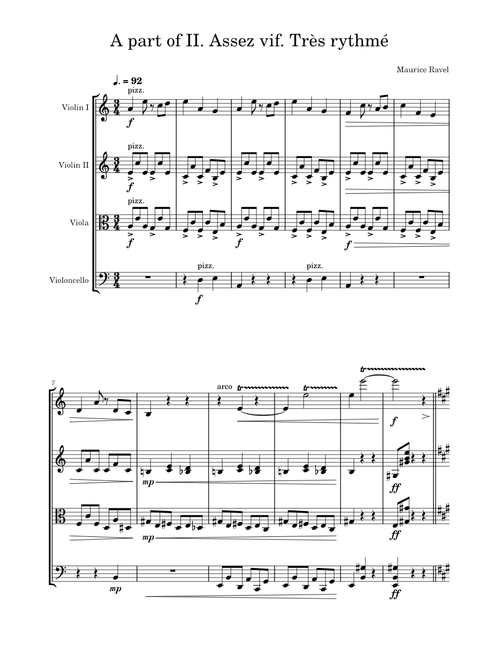 String Quartet in F major - Assez vif. Très rythmé (incomplete)