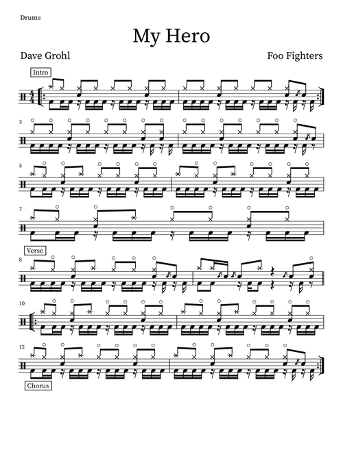 My Hero (Arr. Anthony Freda) - Foo Fighters (Drums)