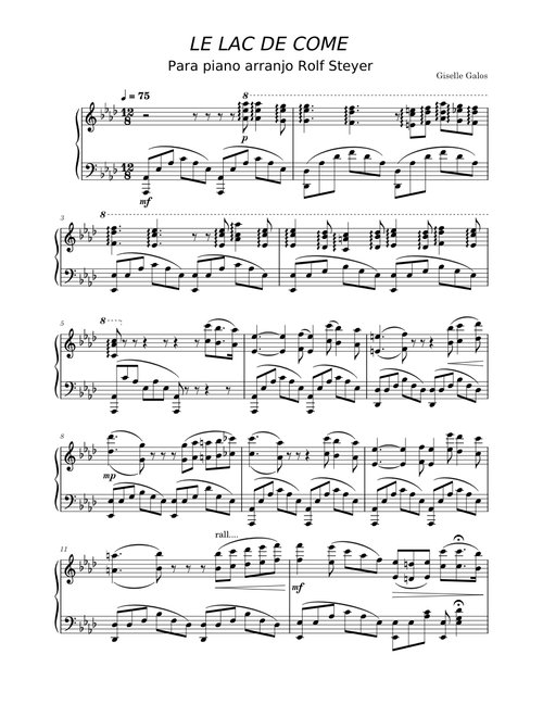 LE LAC DE COME - para piano -