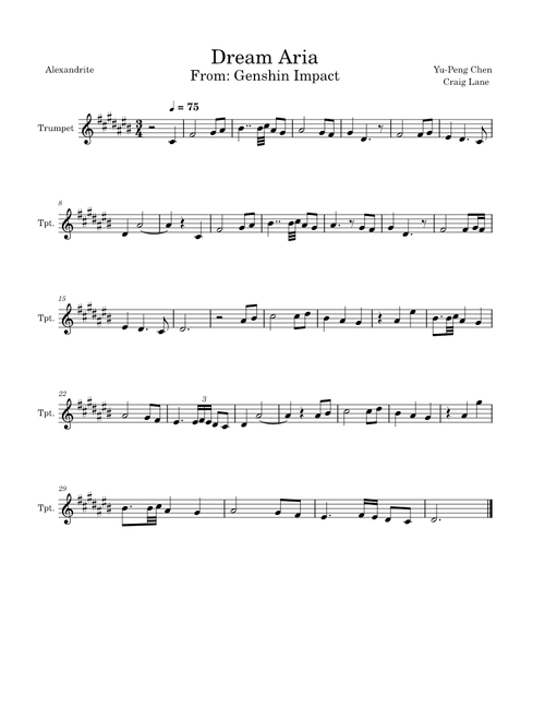 Dream Aria - Genshin Impact - Trumpet