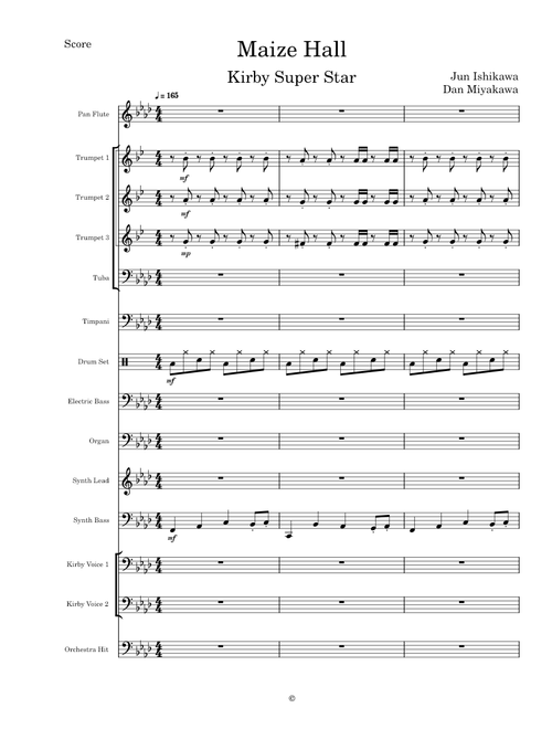 Maize Hall (Kirby Super Star) - Transcribed Score
