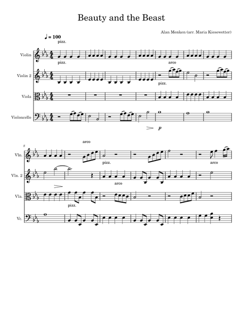 Beauty and the Beast String Quartet