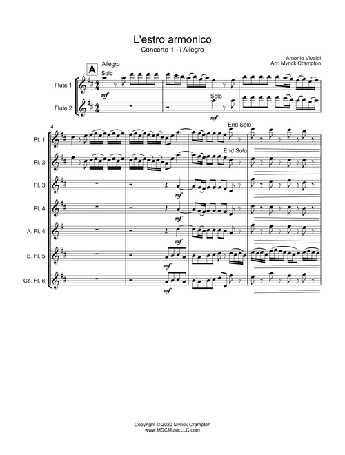 L'estro armonico RV 549 (Arr. Myrick Crampton) - Antonio Vivaldi (Woodwind Ensemble)