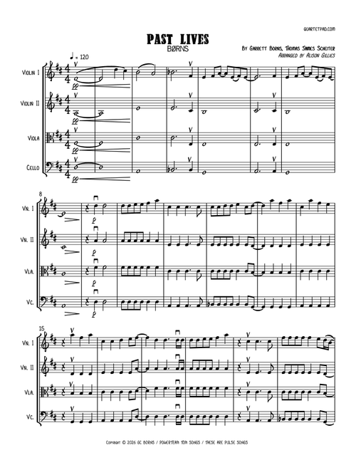 Past Lives (Arr. Alison Gillies) - Thomas James Scheiter, Garrett Borns (String Quartet)
