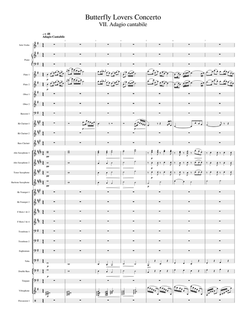 Butterfly Lovers Violin Concerto - (VII) Adagio cantabile (Arranged for Wind Ensemble)