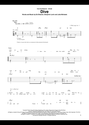 Play Official version of Dive Sheet Music by Ed Sheeran for Vocals
