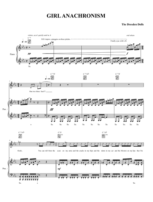Girl Anachronism - The Dresden Dolls, Amanda Palmer (Piano-Vocal-Guitar)