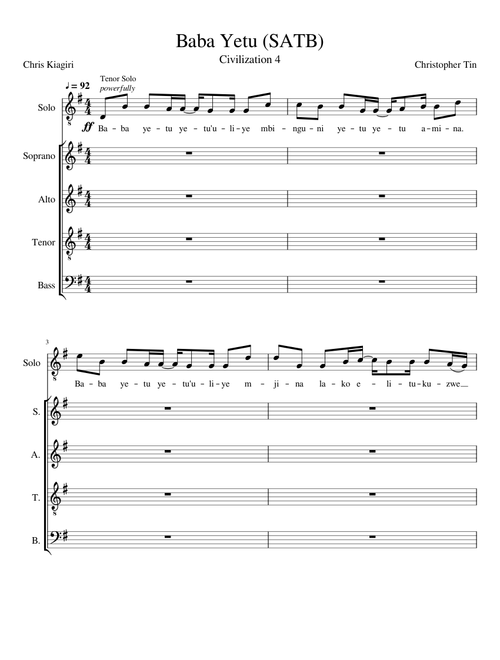 Baba Yetu (SATB)