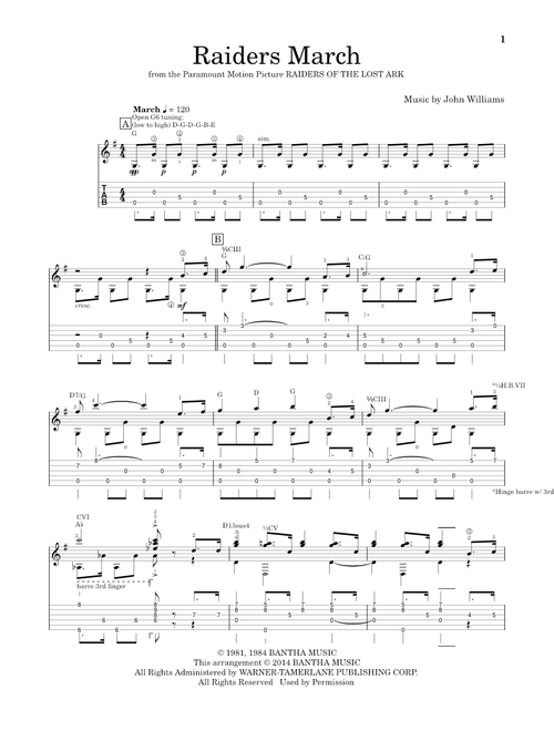 Raiders March (Arr. Ben Woolman) - John Williams (Solo Guitar)