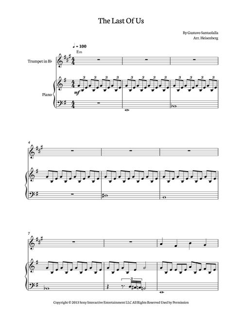 The Last Of Us (Arr. Heisenberg) - Gustavo Santaolalla (Trumpet and Piano)