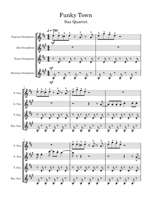 Funkytown – Sax Quartet