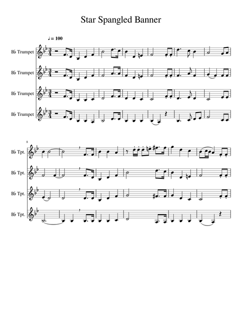Star Spangled Banner - Trumpet Quartet