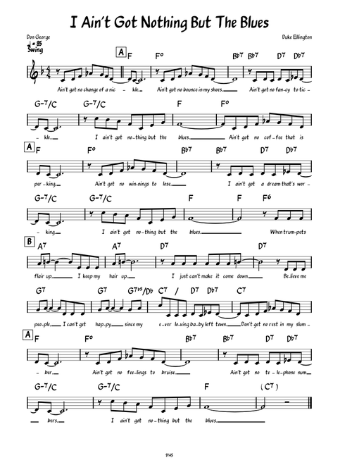 I Ain't Got Nothing But The Blues – Duke Ellington