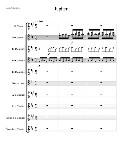 Jupiter, Clarinet Choir