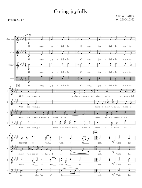 O sing joyfully - Adrian Batten