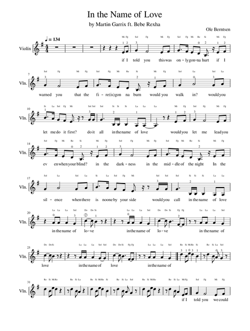 In The Name Of Love – Martin Garrix-violín