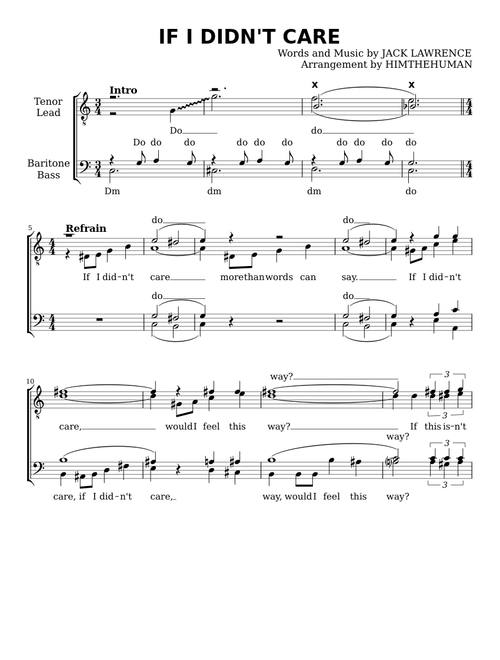 If I Didn't Care (Barbershop Arrangement)