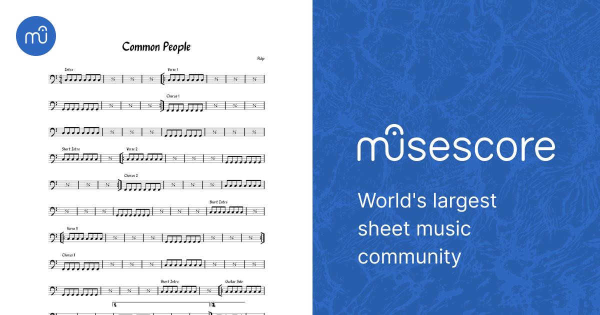 BS パルプ/コモンピープル (バンド・スコア) Common people – Pulp Sheet Music and Tab for Piano, Bass