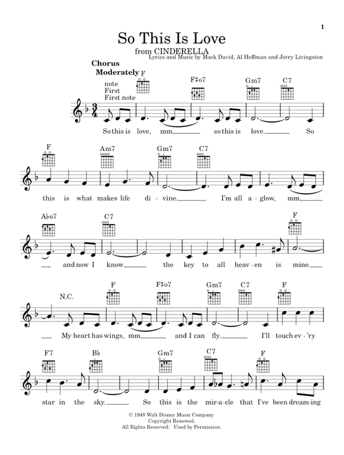 So This Is Love (from Cinderella) - Mack David Al Hoffman and Jerry Livingston, Al Hoffman, Mack David (Ukulele)