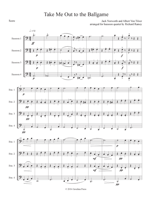 Take Me Out to the Ballgame (Arr. Richard Ramey) - Jack Norworth Albert Von Tilzer (Woodwind Ensemble)