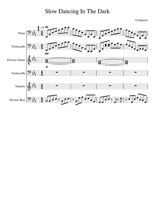 Slow Dancing In the Dark-for cello band
