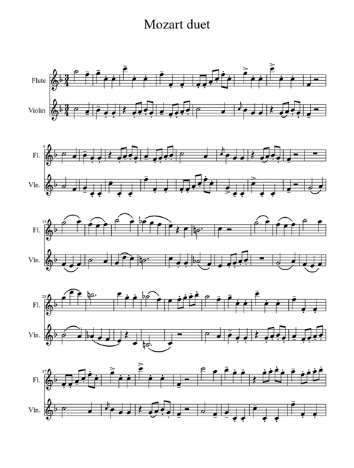 Violin & flute duet.
