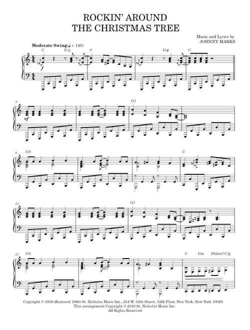 Rockin' Around The Christmas Tree [Jazz version] (arr. Brent Edstrom) - LeAnn Rimes, Toby Keith (Piano Solo)