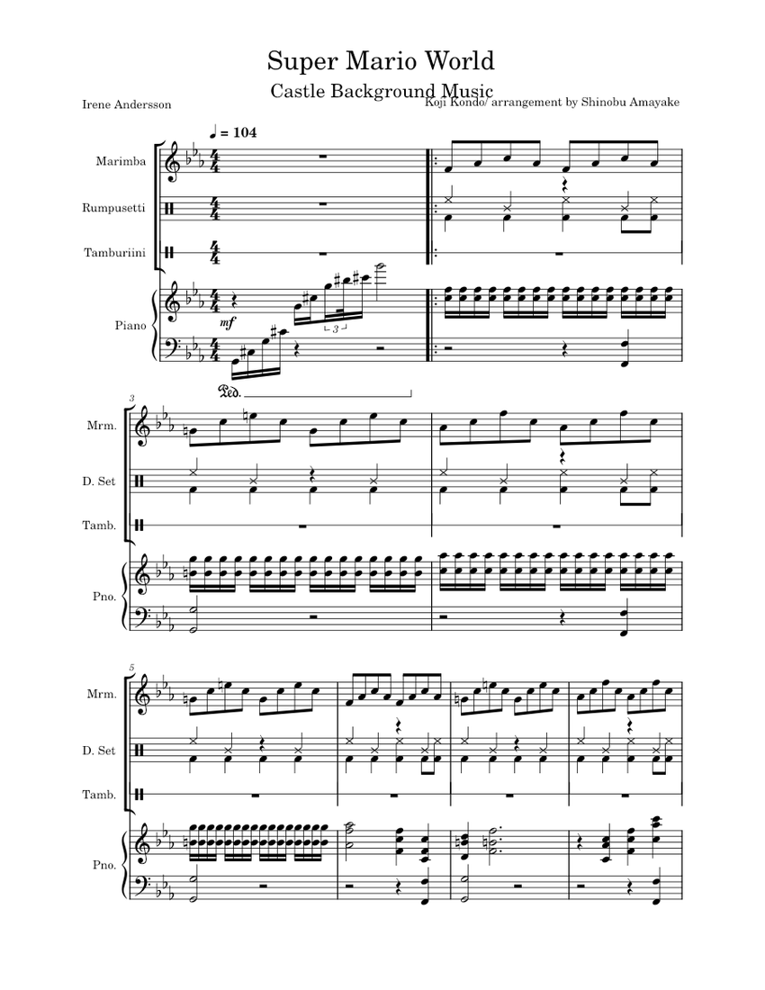 Castle Theme - Super Mario World – Koji Kondo Sheet music for Piano ...