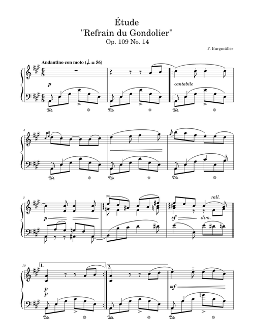 Étude Op. 109 No. 14 "Refrain du Gondolier"