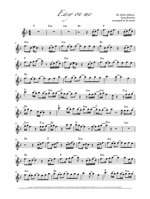 Easy On Me (Arr. Lkmusic) - Adele (Flute Solo)