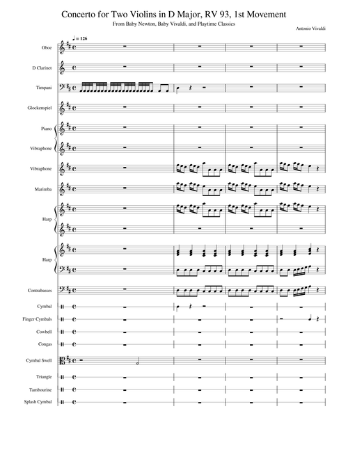 Chamber Concerto in D major, RV 93 – Antonio Vivaldi Concerto for Two Violins in D Major, RV 93, 1st Movement - Baby Newton