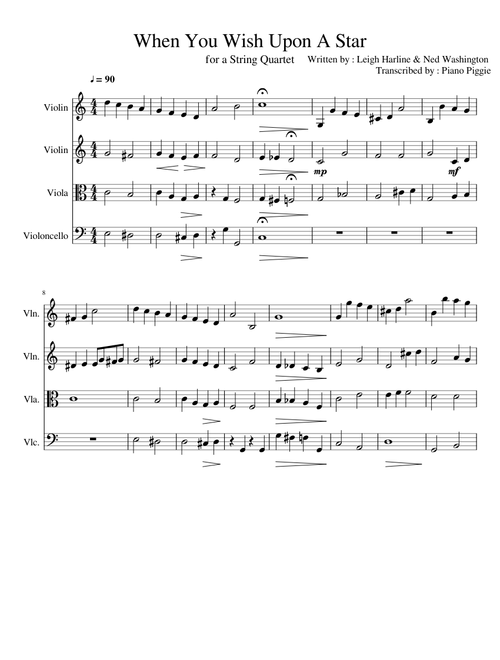[String Quartet] When You Wish Upon A Star