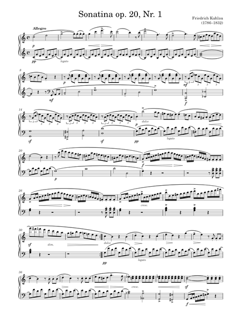 Kuhlau Sonatina op. 20 Nr. 1, C Major - Allegro