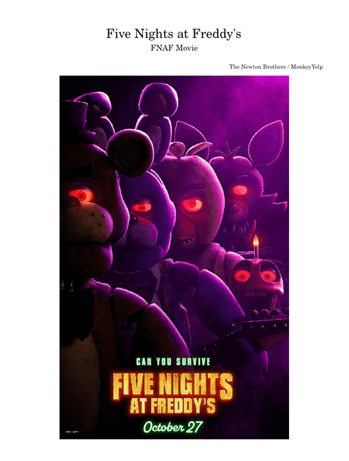 Five Nights at Freddy's – The Newton Brothers - Movie Theme (EXTREMELY ACCURATE) 🎤🐻🔥