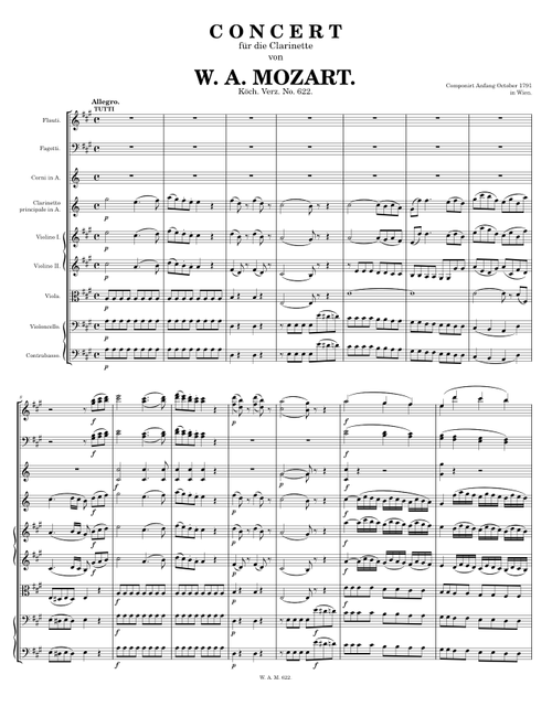Mozart Clarinet Concerto in A major K622