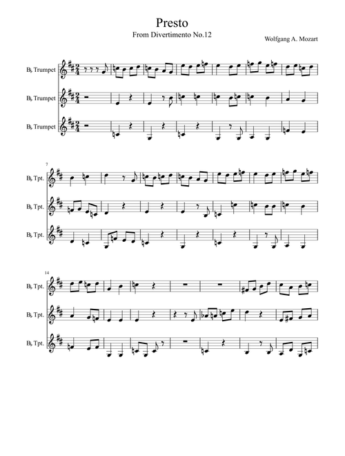 Presto for Trumpet Trio